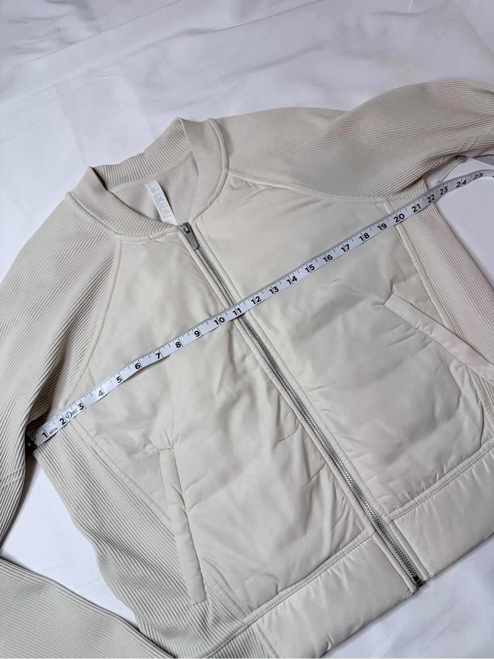 Zella Women’s Grey Moonbeam Seamless Mixed Media Bomber Jacket - Sz X-Large, NWT - Picture 5 of 13